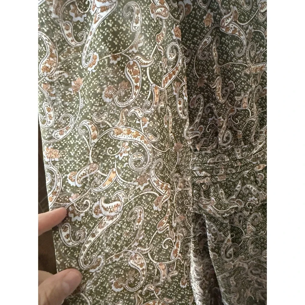 Loveriche Paisley Midi Dress Boho Wedding Guest‎ Ruffle Size Medium
